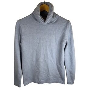 Benedetta B‎ Womens Wool Cashmere Size Large Light Blue Turtleneck Knit Sweater